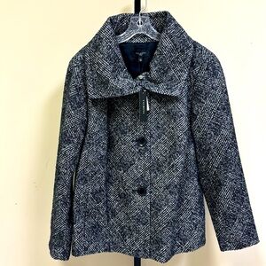 Plus size Talbots black/ivory short coat